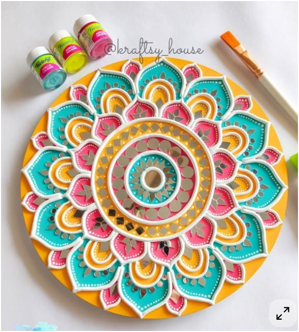 Traditional Mandala Lippan Art for Home Decor