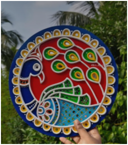 Handmade Peacock Lippan Art Wall Decor